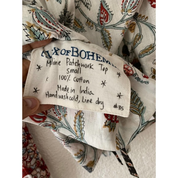 ALIX OF BOHEMIA Madeline Patchwork Top Blouse Size Small - Picture 11 of 13